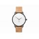 Tan leather wrist watch stainless steel back water resistant 5atm for men