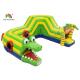 Outdoor 6.5x5.5m Green Crocodile Inflatable Obstacle Course Inflatable Sports Games