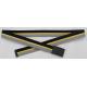 Plate Clip Buckle Black / White Web Belt With Woven Stripe Decoration