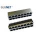 90° Angle Shielding Stacked RJ45 Connectors 2 X 8 Ports Side Entry ISO9001 Approval