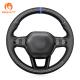 Customized Suede Carbon Fiber Steering Wheel Cover for 2017-2020 Honda Civic 11th gen