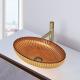 Oval Shape Crystal Glass Vessel Basins In 24K Gold Color Bathroom Sink Basin Bowl