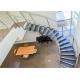 Laminated Glass  Building Curved Stairs With Tempered Glass / Stainless Steel Baluster