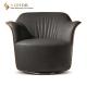 90cm Length Modern Leisure Chair Stainless Steel Base Pu Leather Armchair