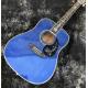 Water Ripple Maple Abalone Ebony Fingerboard Blue Solid Spruce 41 Inch D45d Style Acoustic Guitar
