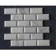 Rectangular Brick White Marble Mosaic Floor Tile , Modern Stone Mosaic Bathroom Tiles