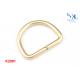 Iron Material D Ring Buckle Light Gold Color Polished Hanging Plating For Canvas Pet Belt