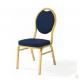 YLX-6085 Golden Aluminium/Steel Stackable Round Back Blue Banquet Dining Chair