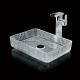 Crystal Clear Rectangular Countertop Sink Bathroom 460mm 330mm 105mm Hand Wash