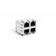 Tab UP RJ45 Dual Connector / 8 Ports 2X2 Female Ethernet Jack For Wireless Router