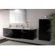 Single color and stainless steel sink  make custom bathroom vanity people like