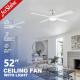 Modern Design Home Office LED Ceiling Fan with MDF Blades and Remote Control Light ODM
