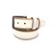 White Mens Casual Leather Belt For Work Dress 1 1/2” Wide 4MM Thick Alloy Prong Buckle