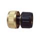 Durable Brass Click Quick Hose Coupling with Black Rubber Protective Cover and No-return Stopper