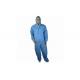 Durable Disposable Coverall Suit Anti Harmful Particles Two Way Zipper Design