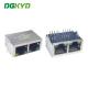 DGKYD112B002AA1A1D Rj45 1X2 8P8C 100M Integrated Filter Connector Yellow Green LED