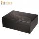 Black Color Glass And Mirror Jewelry Boxes For Earings / Necklace Storage