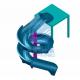 3.3 Meters Fiberglass Water Park Swimming Pool Slide - Blue