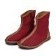 S080 New women's short boots retro handmade leather linen fashion flat bottom mid-cut women's boots