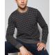 Half Merino Wool / Cotton Intarsia Knit Sweater , Small Check Men'S Polo Pullover Sweater