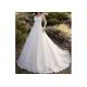 Floral Lace Big Long Tail Bridal Gown / Long Sleeve Bridesmaid Dresses