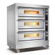 3 Deck 12 Trays Stone Commercial Convection Electric Pizza Oven With Steam Function