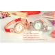 Elegant design wrist watch with colorful pu leather strap silver and golden alloy case for ladies