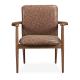 Elegant North EU Style PU Upholstery Metal Restaurant Dining Arm Chair,Modern Wood Arm Dining Chair.