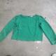 Green Breathable Womens Chiffon Office Tops 100% Polyester