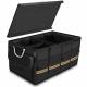 Heavy Duty Black Sturdy Car Trunk Organizer Bag With Foldable Cover Waterproof