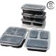 3 Compartment Disposable Plastic Food Containers Ideal for Meal Prep and Takeout