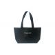 Black 300D Polyester Tote Bags With PU Backing And Inside Drawstring