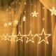 Christmas Fairy Lights Ramadan Led String Lights Star Garland on Window Curtain