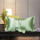 Polyester Satin Pillow Sheets , 19mm 81.8g/M2 Green Satin Beauty Pillowcase