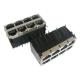 PC Card Surface Mount Stacked RJ45 Jack 10/100/1000M , POE Connector 2 X 4 Ports