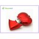 Plastic Red Heart USB Flash Memory USB Device Full Capacity 1GB / 2GB / 4GB