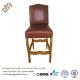 Modern PU Leather Upholstered Bar Stools For Club Square Back Wood Frame