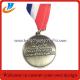 Cheap cusotm die casting metal medals with ribbon 60mm dia 3mm thickness