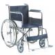 GT-809 steel folding wheelchair class type single cross bar blue PVC seat