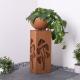 Outdoor Rust Metal Decorative Column Solar Light Box With Removable Plant Bowl