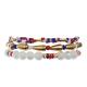 Independence Day Handmade Seed Beads Bracelet Set Elastic Colorful