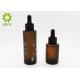 Matte Amber Glass Dropper Bottles For Essential Oil / Face Serum 1 OZ 2 OZ Optional
