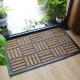 Natural Coir Entrance Matting / Coir Personalized Door Mats Grid Style