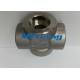 Socket Welded F304L / 316L Forged High Pressure Pipe Fitting Stainless Steel Cross