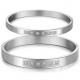 Tagor Jewellery Super Quality 316L Stainless Steel Couple Bracelet Bangle TYGB001