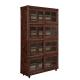 Vintage Style Home Office Bookcase , Tall Slim Bookcase With Glass Doors