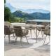 Outdoor Balcony Patio Furniture Set With Aluminium Table And Woven Rope Chairs Nordic Style