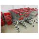 OEM Euro Style Metal Supermarket Four Wheels Shopping Trolley For Store