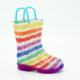 PVC Rainbow Light Up Rain Boots , Reusable Slip Resistant Rubber Boots