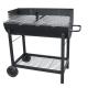 Outdoor Garden Party BBQ Grill with Trolley Cooking Area 67*38 cm Chrome Plated